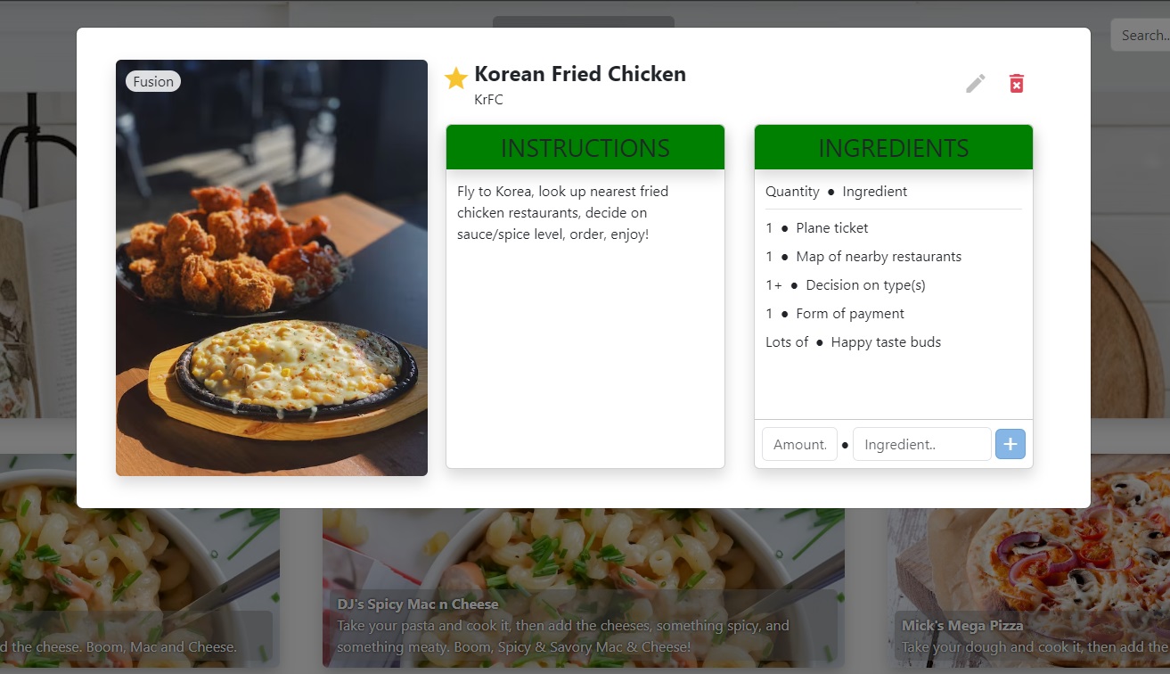 All-Spice Recipe Details Modal