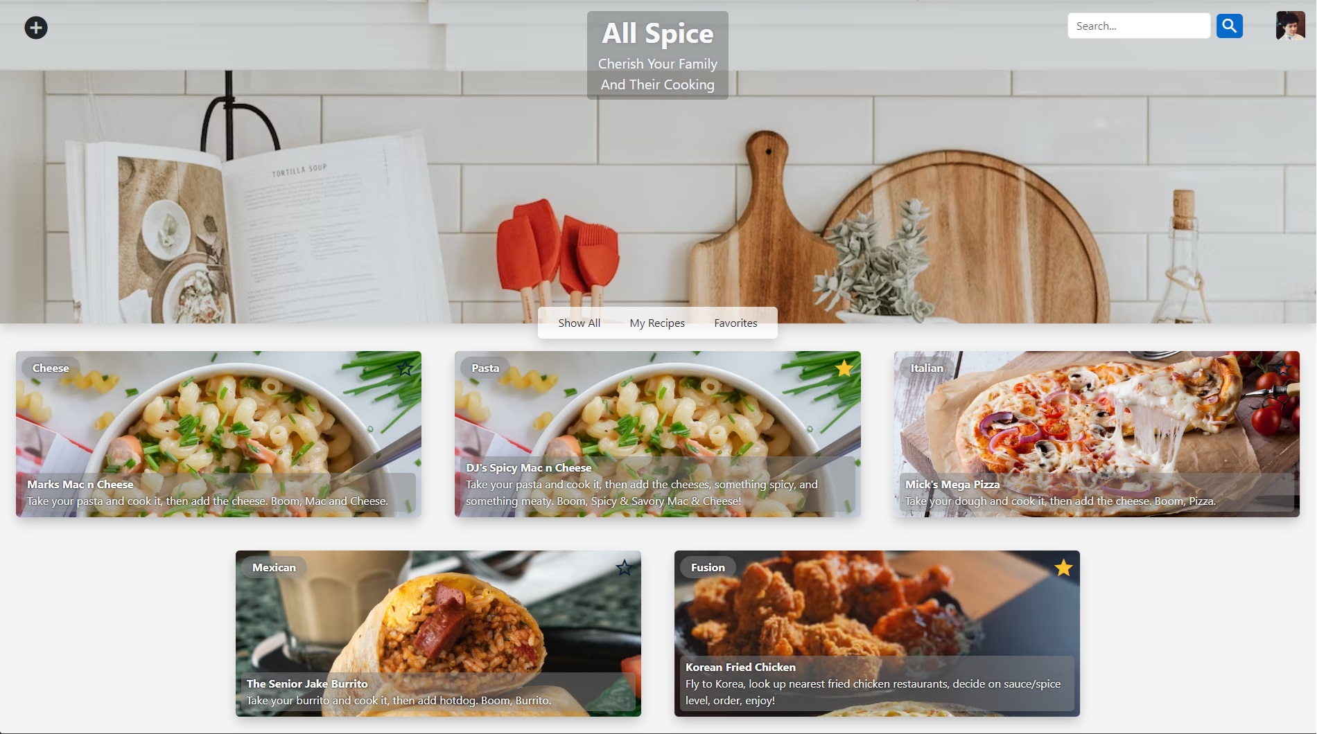 All-Spice App website