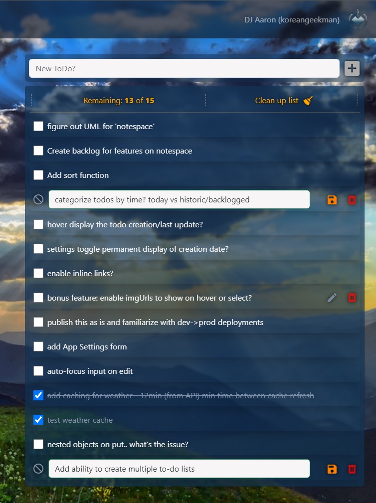 Inspire ToDo Widget